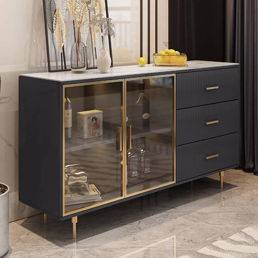 Luxury Black Sideboard Modern Minimalist