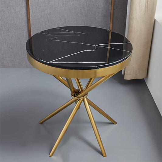 End Table with Sintered Stone Top & Stainless Steel