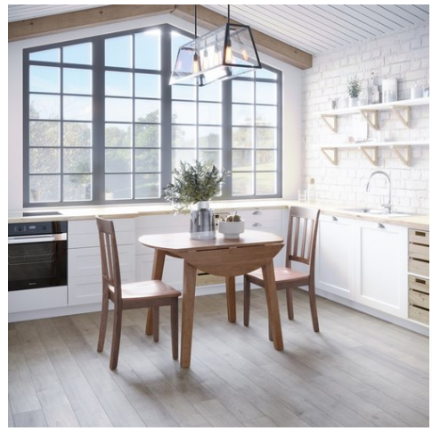 Simplicity Dining Table with Slatback 2 Chairs