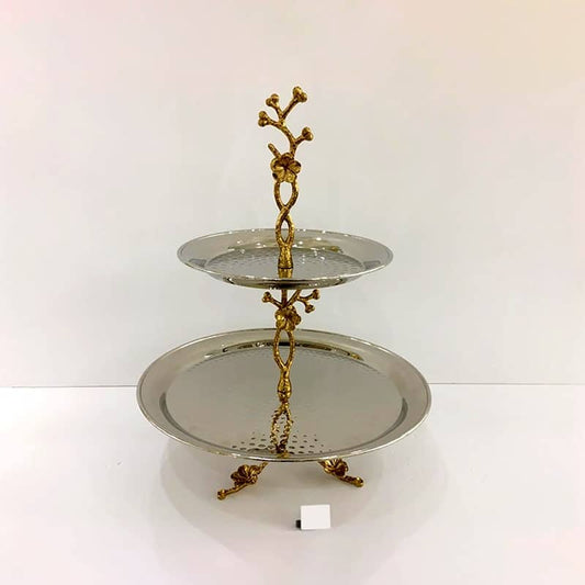 Elegant Orchid 2-Tier Sweet Dish Stand