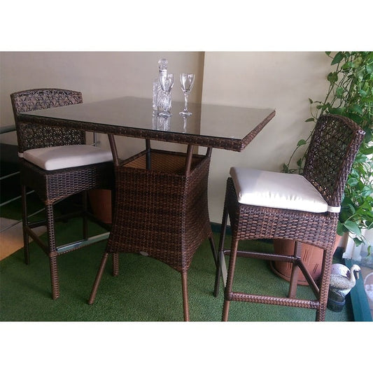 Barstool and High Table Rattan Set