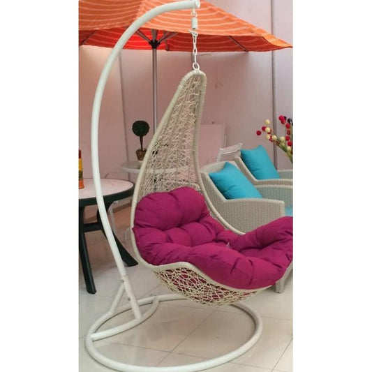 Wicker hanging swing chair