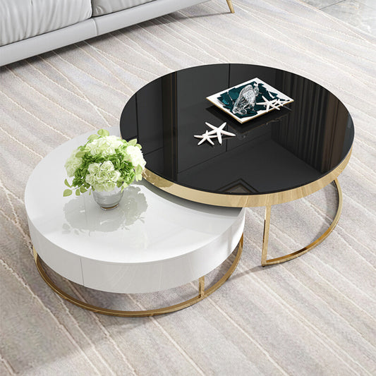 Foshan Calla High Quality Luxury Round 2 Pieces Coffee Table Gold Stainless Steel