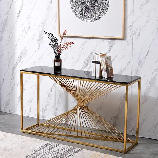 Foshan Calla Luxury Marble Console Table Black