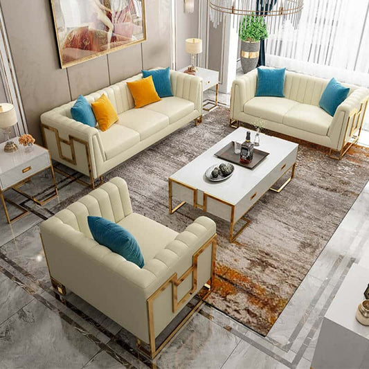 Foshan Calla Luxury Gold Lounge Sofa Set