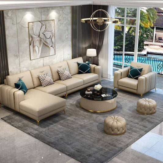 Foshan Calla Modern Luxury L-Shaped Sectional Sofa Set