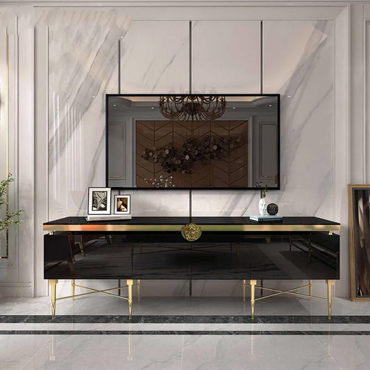 Foshan Calla Modern Black TV Stand Living Room Furniture Luxury Home Cabinet