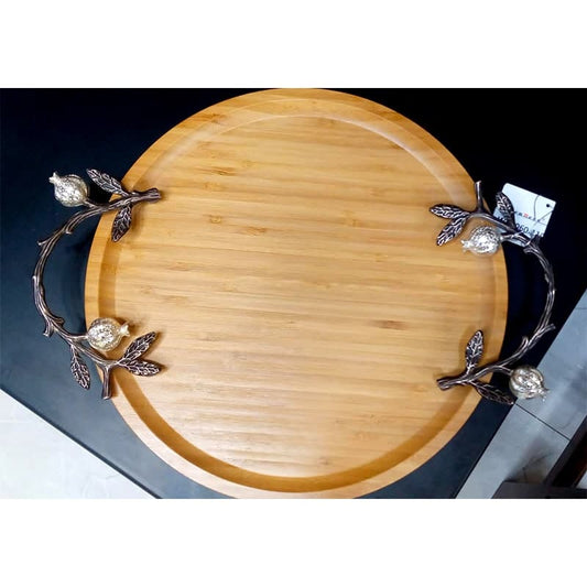 Orchid Round Tray Wood Small