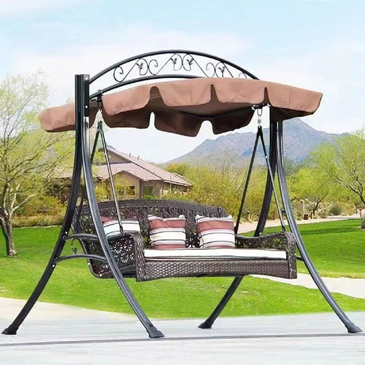 Rattan Swing with Cushion Pillow