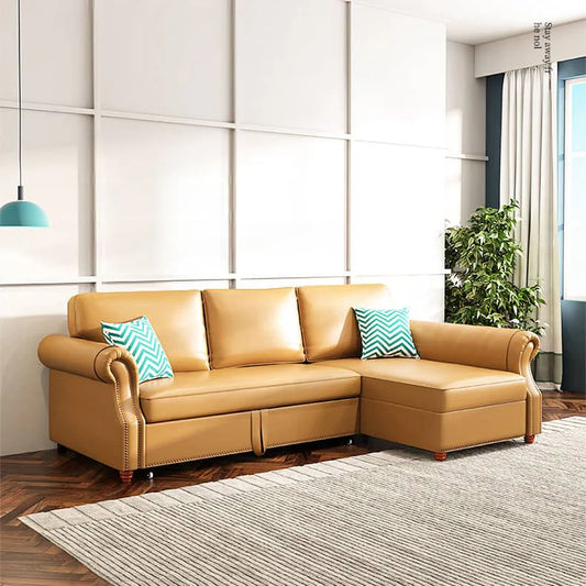 Stylish Yellow Faux Sofa