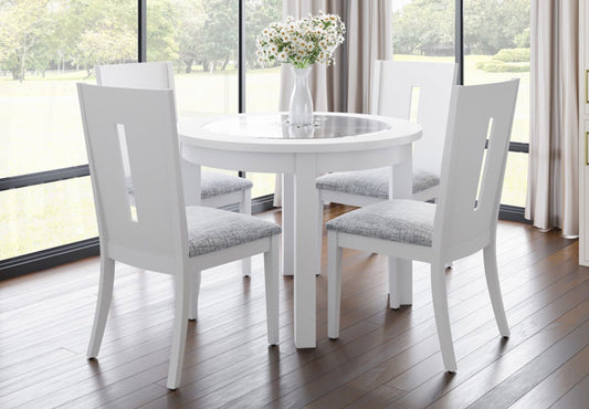 Urban Icon Round Table with Slatback 4 Chairs