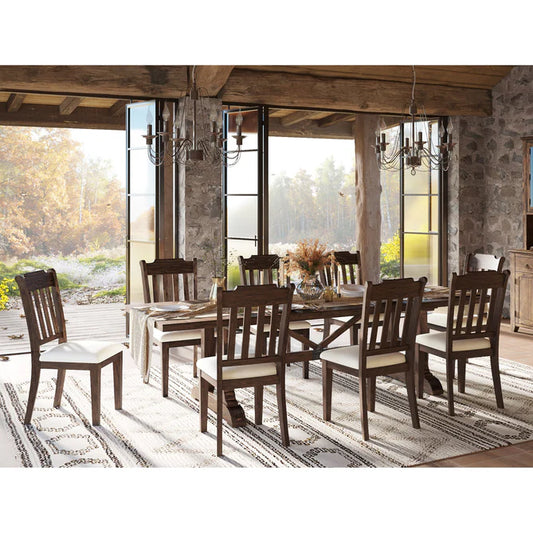 Bakersfield Dining Table with Slatback 6 Chairs